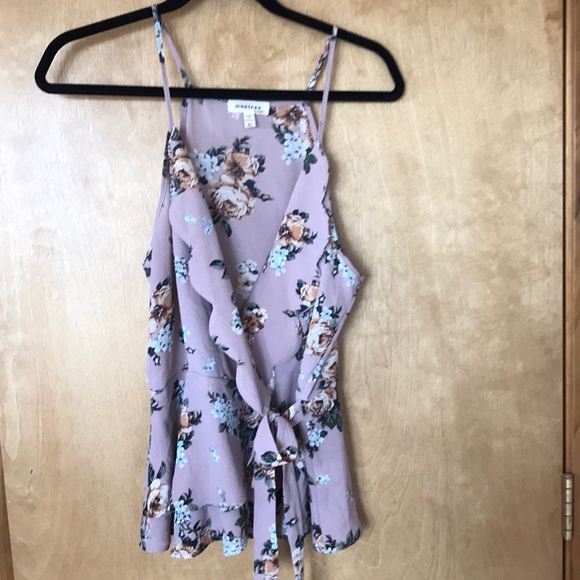 Monteau Tops - Monteau Floral Scalloped Blouse